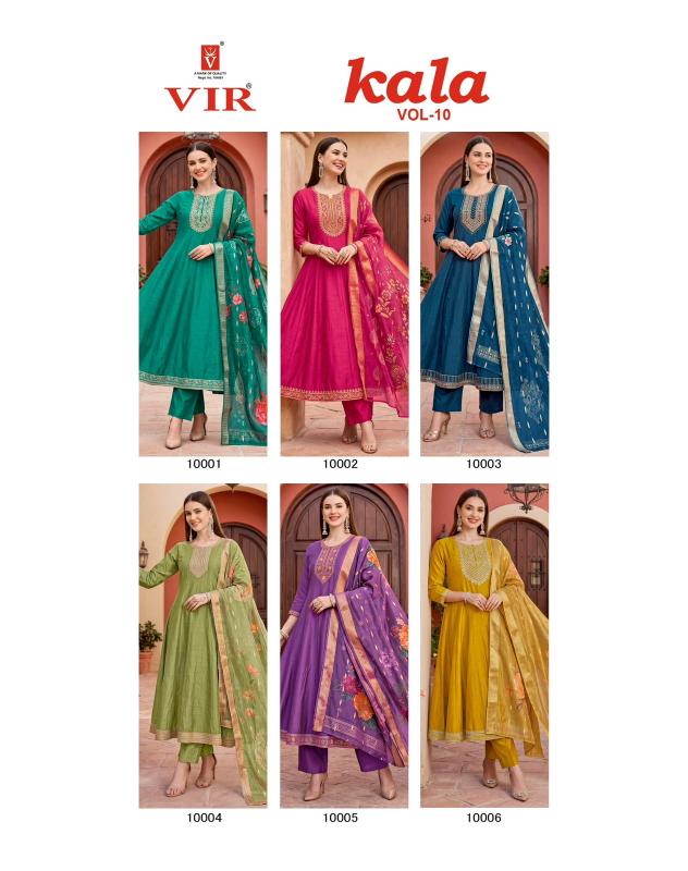 Vir kala vol 10 anarkali kurti wholesaler in ahmedabad